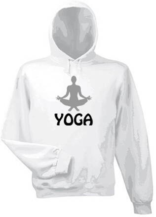 Mikina s kapucňou YOGA, biela