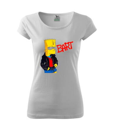 Dámske tričko Simpsons / Bart, biele
