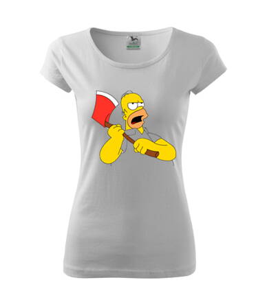 Dámske tričko Simpsons / Sekera, biele